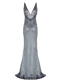 Claudie Shimmer Plunge Maxi Dress