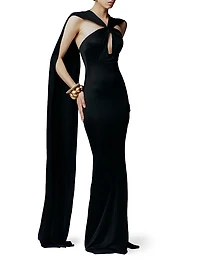 Maia Cape-Back Gown