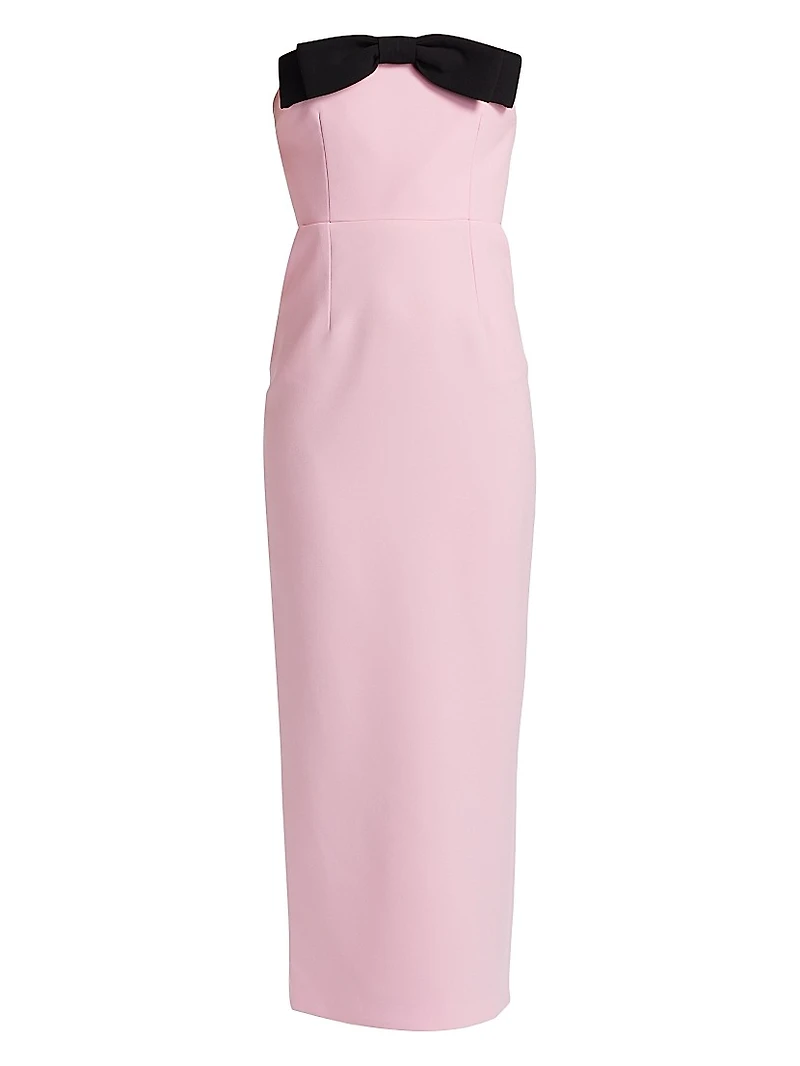 Elea Bow Strapless Cocktail Gown