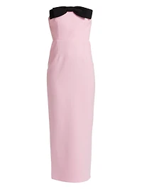 Elea Bow Strapless Cocktail Gown