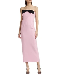 Elea Bow Strapless Cocktail Gown