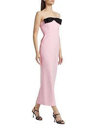 Elea Bow Strapless Cocktail Gown