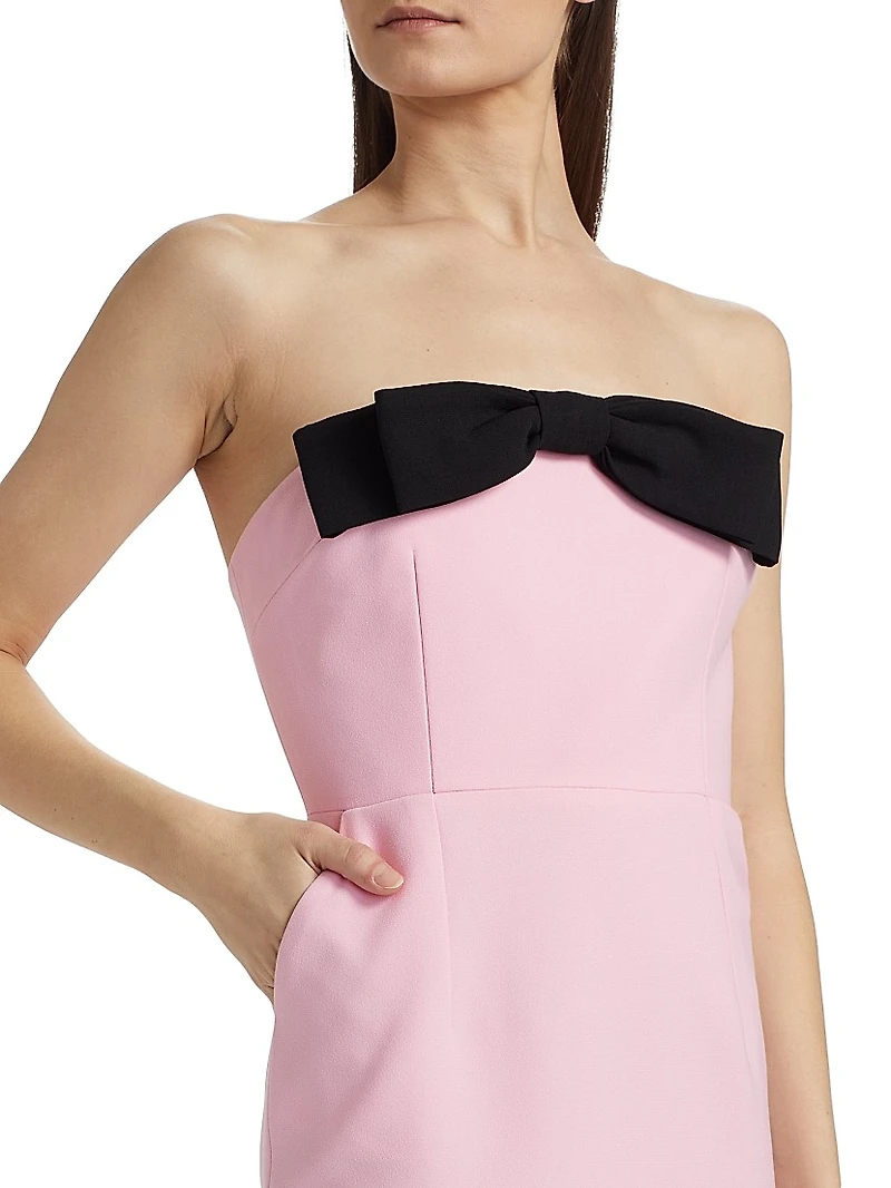 Elea Bow Strapless Cocktail Gown