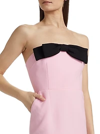Elea Bow Strapless Cocktail Gown