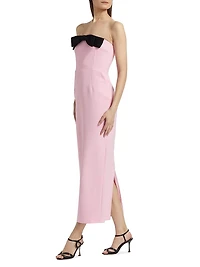 Elea Bow Strapless Cocktail Gown