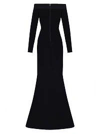 Orreda Satin-Trim Off-the-Shoulder Mermaid Gown