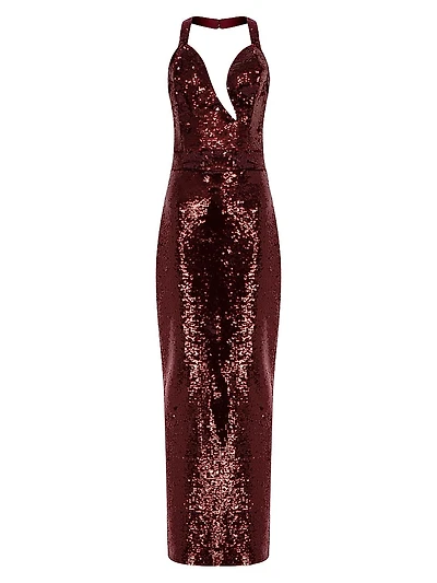 Manon Sequined Halter Gown