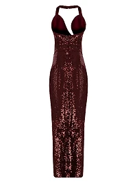 Manon Sequined Halter Gown