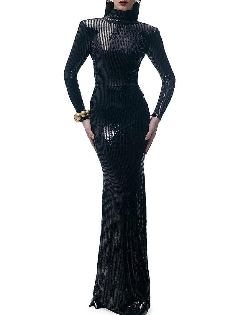 Donyale Sequined Backless Dress