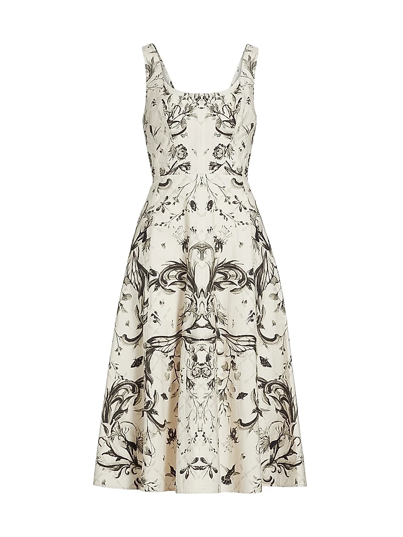 Floral Cotton Sleeveless Midi-Dress