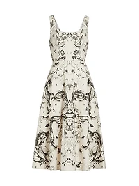 Floral Cotton Sleeveless Midi-Dress