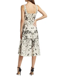 Floral Cotton Sleeveless Midi-Dress