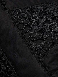 Lace Guipure V-Neck Midi-Dress