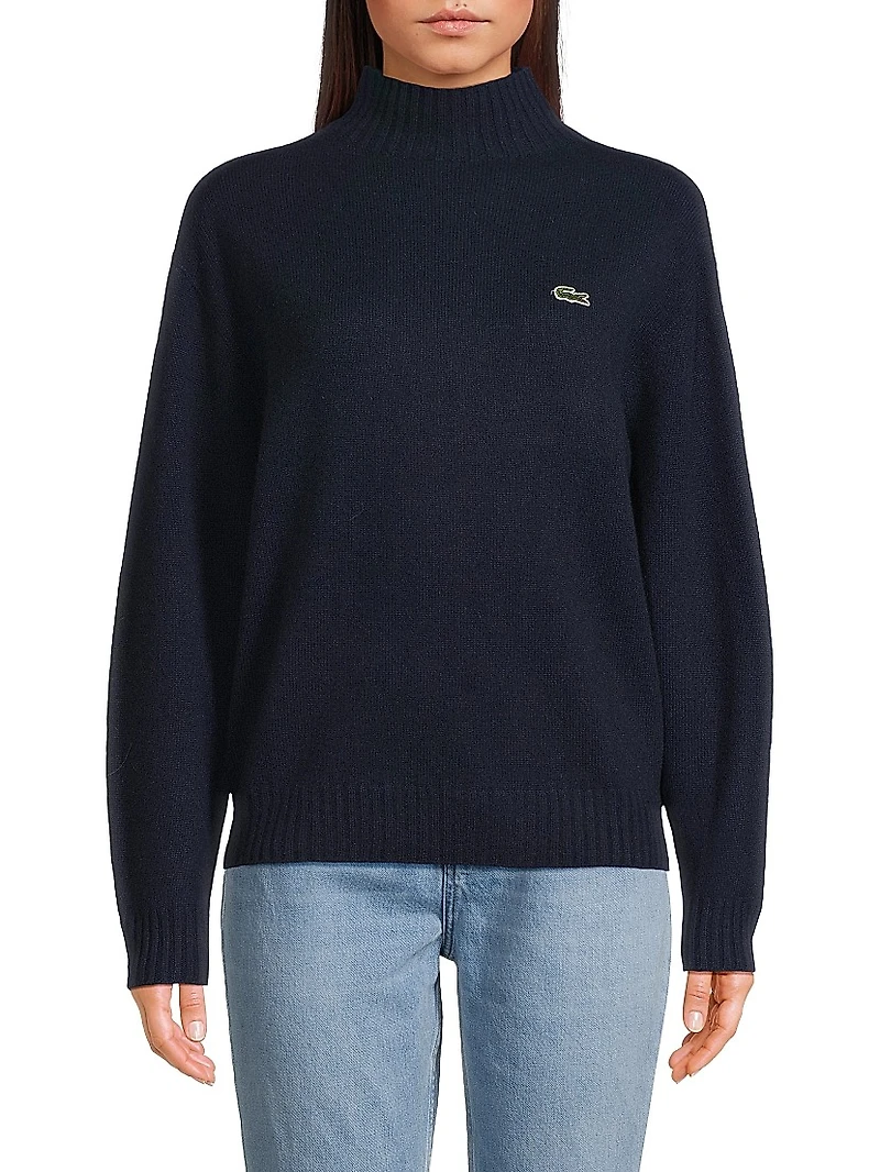 Small Croc Cashmere Mock Turtleneck Sweater