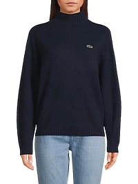 Small Croc Cashmere Mock Turtleneck Sweater