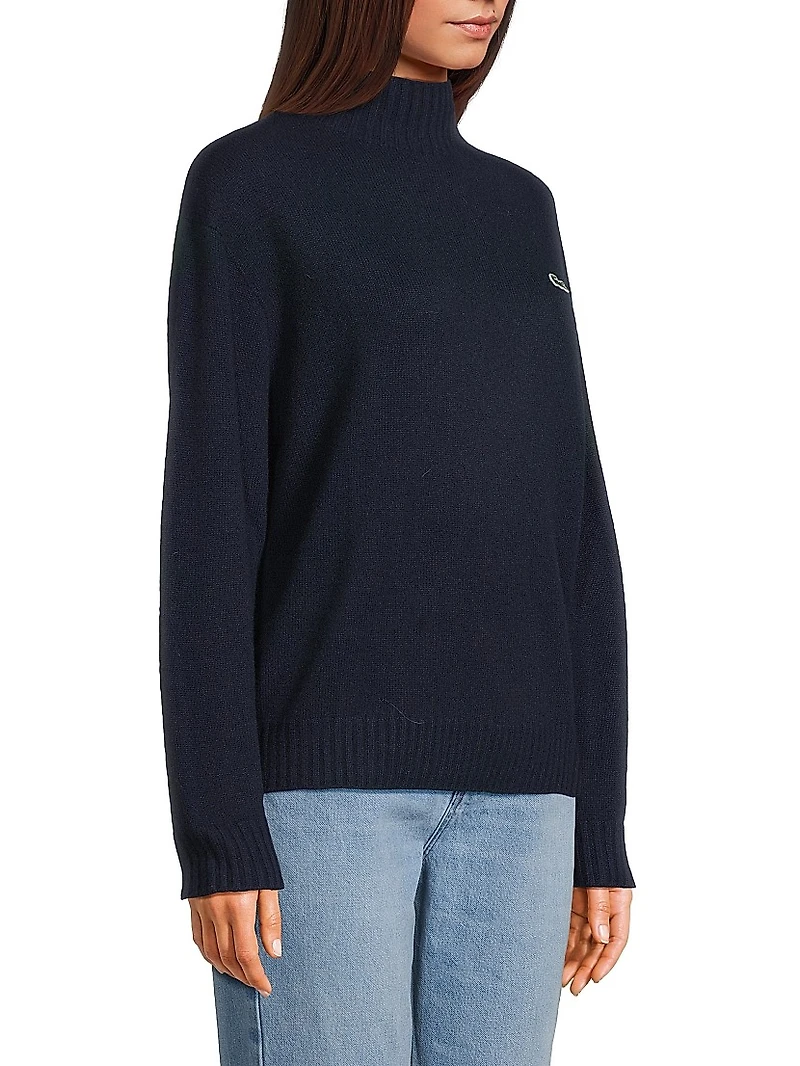 Small Croc Cashmere Mock Turtleneck Sweater