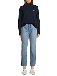 Small Croc Cashmere Mock Turtleneck Sweater