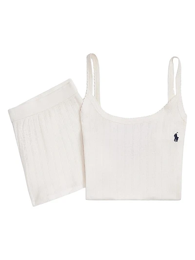 Polo Pointelle Tank Boxer Pajamas