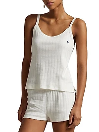 Polo Pointelle Tank Boxer Pajamas