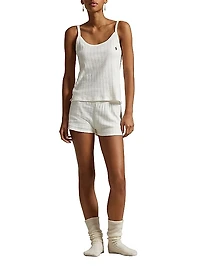 Polo Pointelle Tank Boxer Pajamas