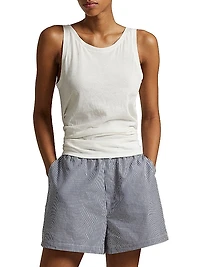 Long & Lean Rib-Knit Logo Tank