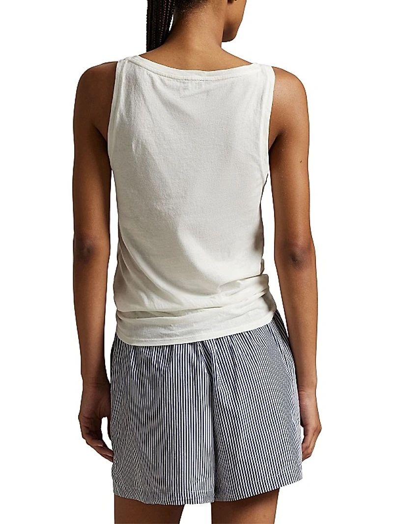 Long & Lean Rib-Knit Logo Tank