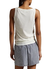 Long & Lean Rib-Knit Logo Tank