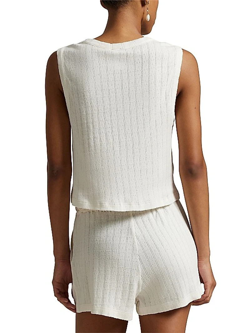 Polo Pointelle Cami Short Pajamas