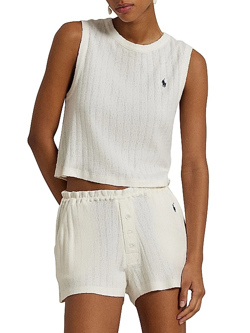 Polo Pointelle Cami Short Pajamas