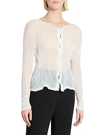 Chiffon Twist Plissé Shirt