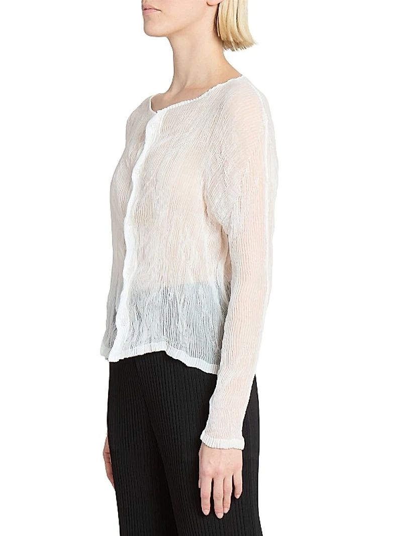 Chiffon Twist Plissé Shirt