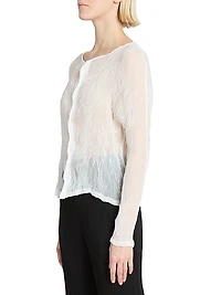 Chiffon Twist Plissé Shirt