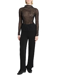 Chiffon Twist Plissé Shirt
