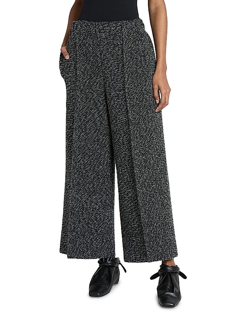 Warm Pleats Woven Straight-Leg Pants