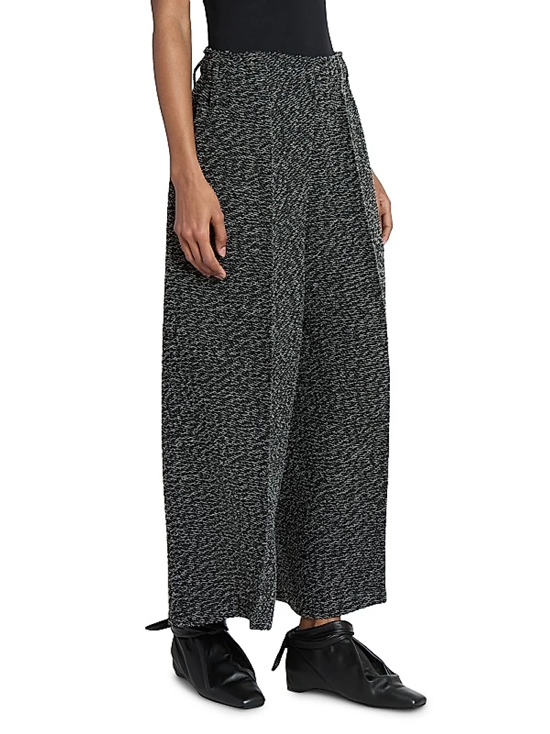 Warm Pleats Woven Straight-Leg Pants