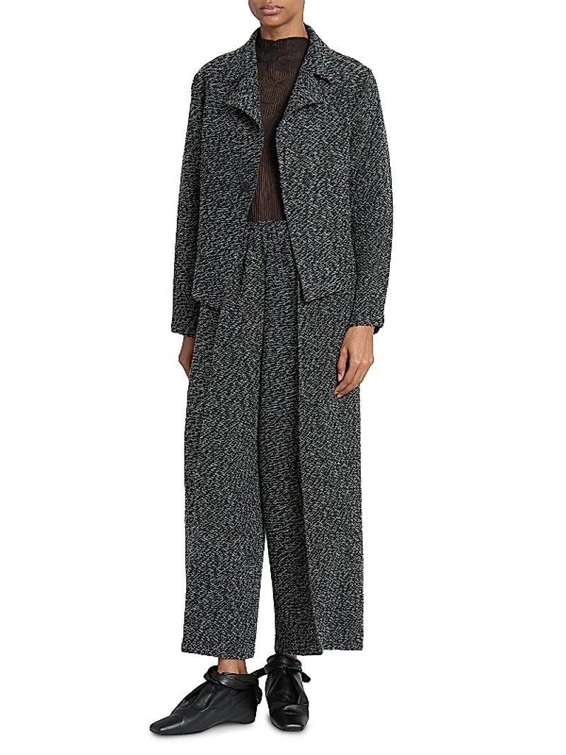 Warm Pleats Woven Straight-Leg Pants
