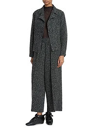 Warm Pleats Woven Straight-Leg Pants