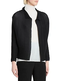 Wooly Pleats Long-Sleeve Shirt Jacket