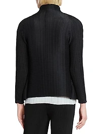 Wooly Pleats Long-Sleeve Shirt Jacket