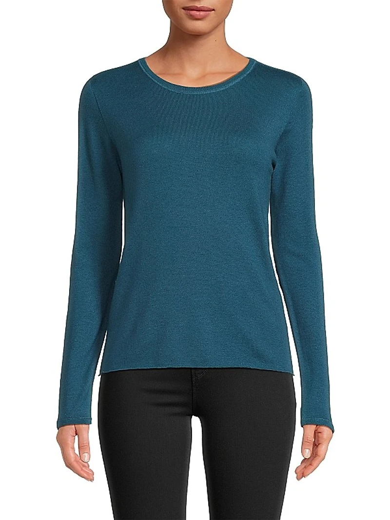 Machine-Washable Cashmere Long-Sleeve Sweater
