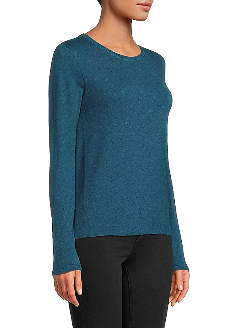 Machine-Washable Cashmere Long-Sleeve Sweater