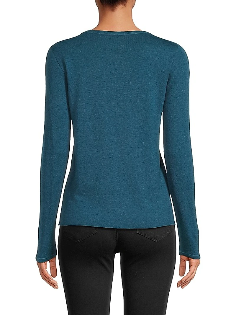 Machine-Washable Cashmere Long-Sleeve Sweater