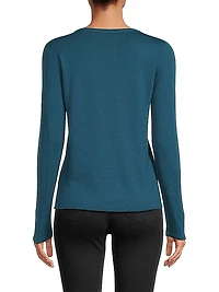 Machine-Washable Cashmere Long-Sleeve Sweater