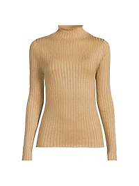 Metallic Mock Turtleneck Sweater