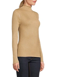 Metallic Mock Turtleneck Sweater