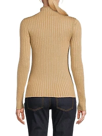 Metallic Mock Turtleneck Sweater