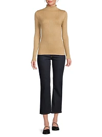 Metallic Mock Turtleneck Sweater