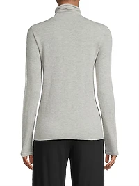 Mashine-Washable Cashmere Long-Sleeve Turtleneck Sweater