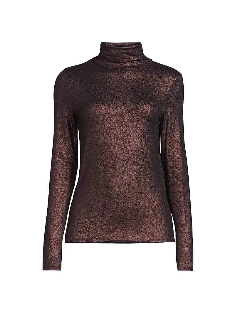 Soft Touch Metallic Turtleneck Sweater