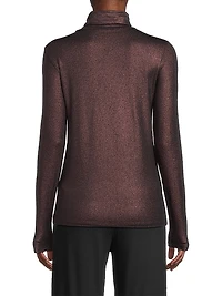 Soft Touch Metallic Turtleneck Sweater